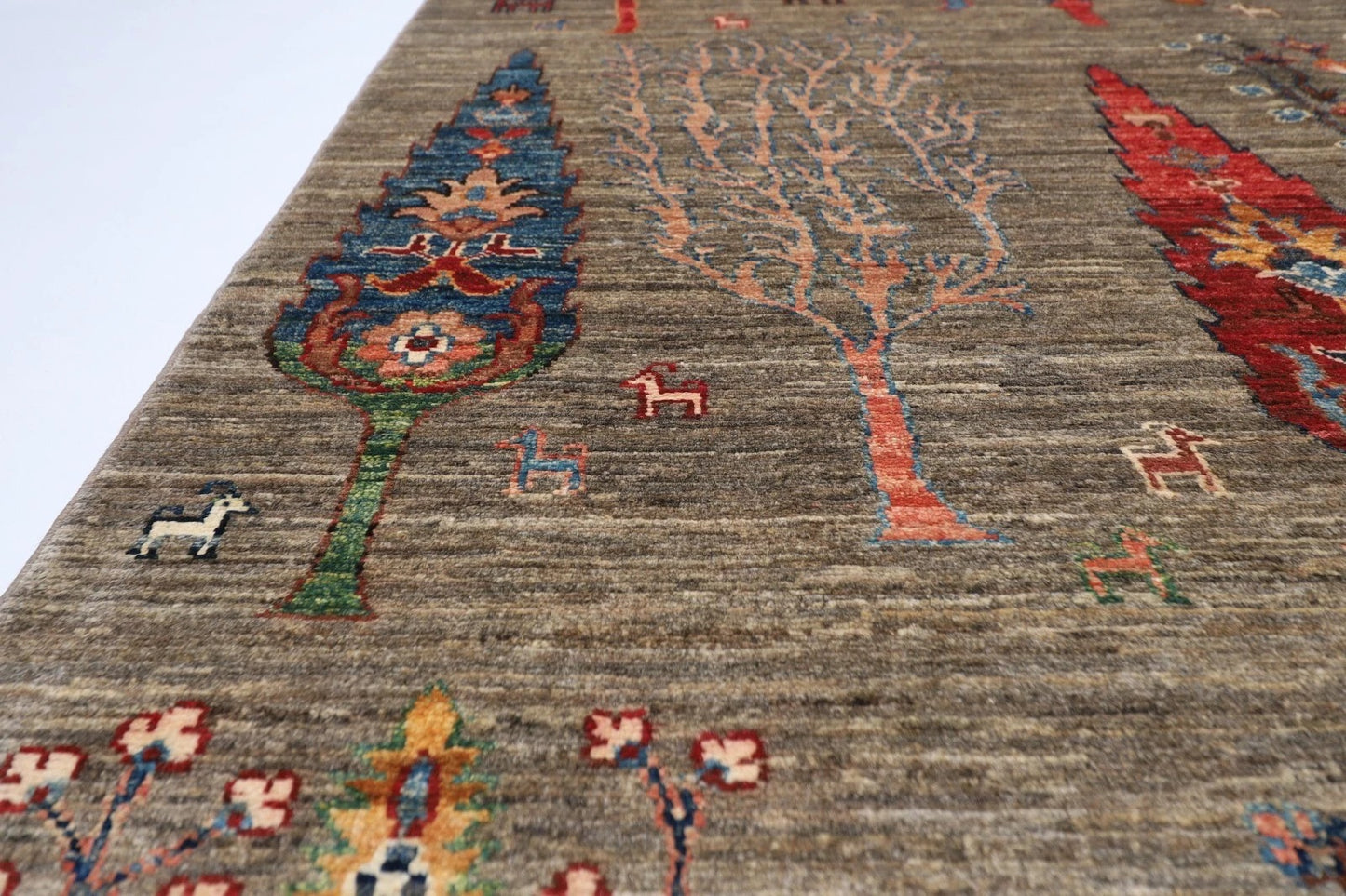 149 x 195 cm | Afghan Tribal Hand Knotted Veg Dye Wool Carpet
