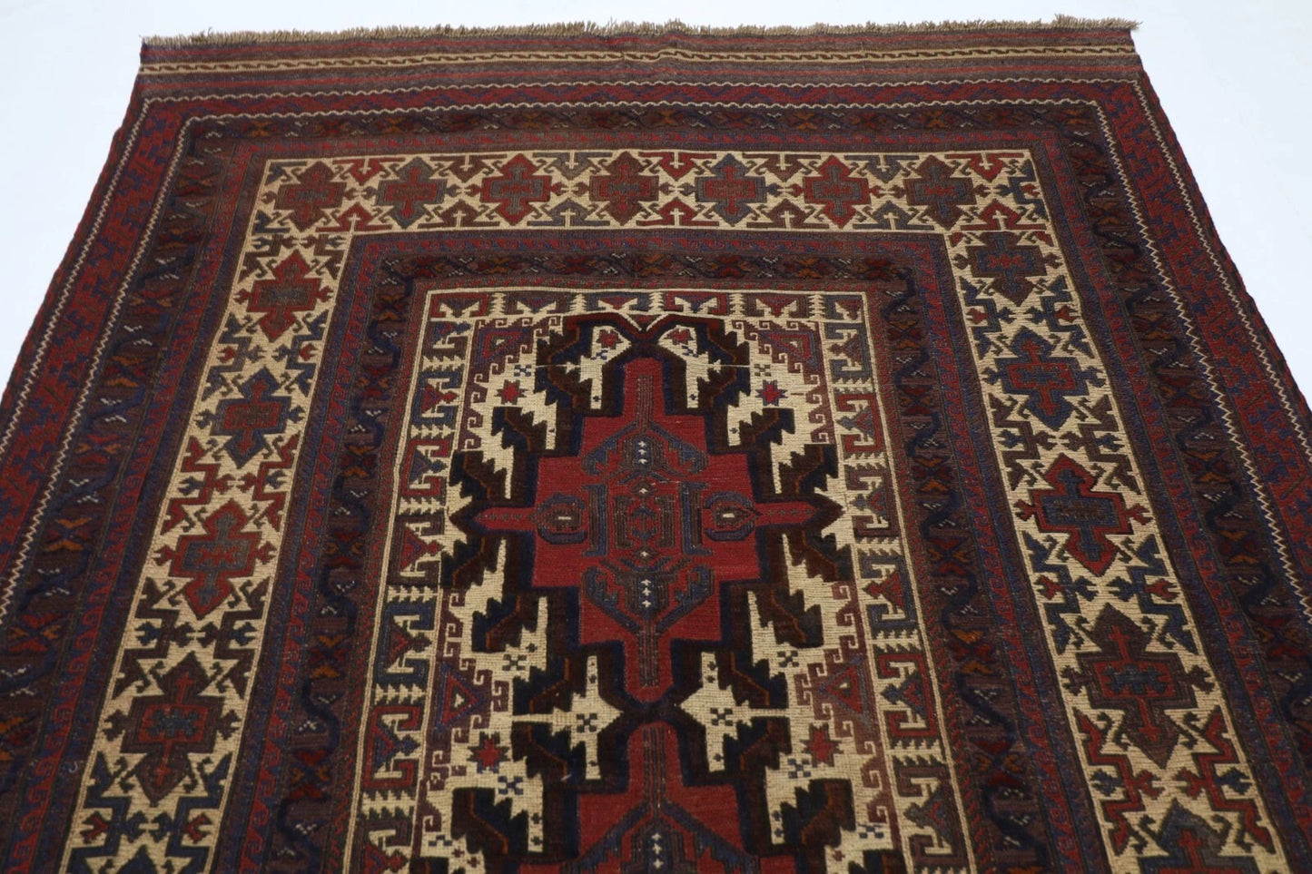 195 x 277 cm | Vintage Flat Weaved Kilim Afghan Tribal Hand Knotted Carpet