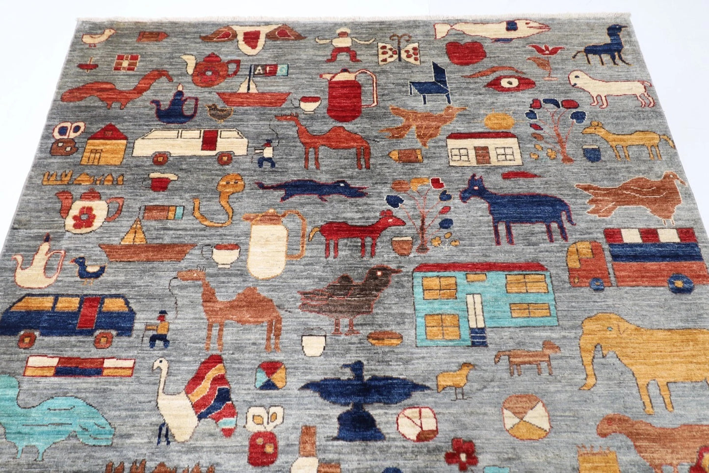 186 x 278 cm | Landscape Gabbeh Animal Afghan Tribal Hand Knotted Veg Dye Wool carpet