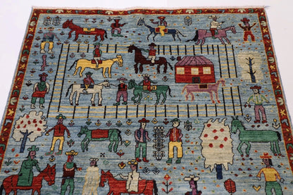 130 x 185 cm | Afghan Tribal Hand Knotted Veg Dye Wool carpet