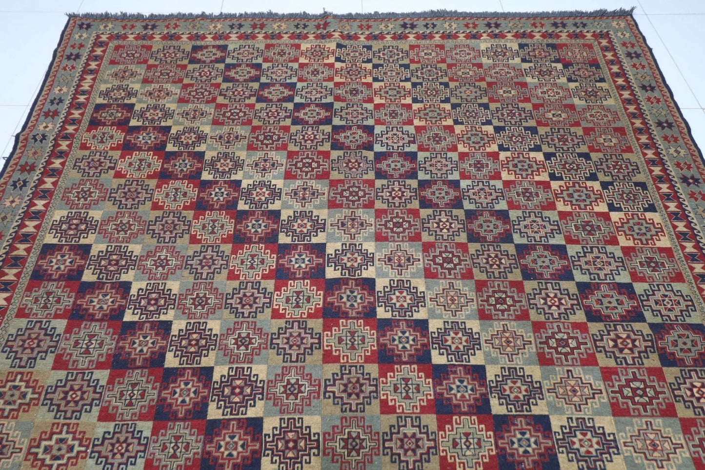 229 x 301 cm | Sumak Afghan Tribal Hand Knotted Kilim