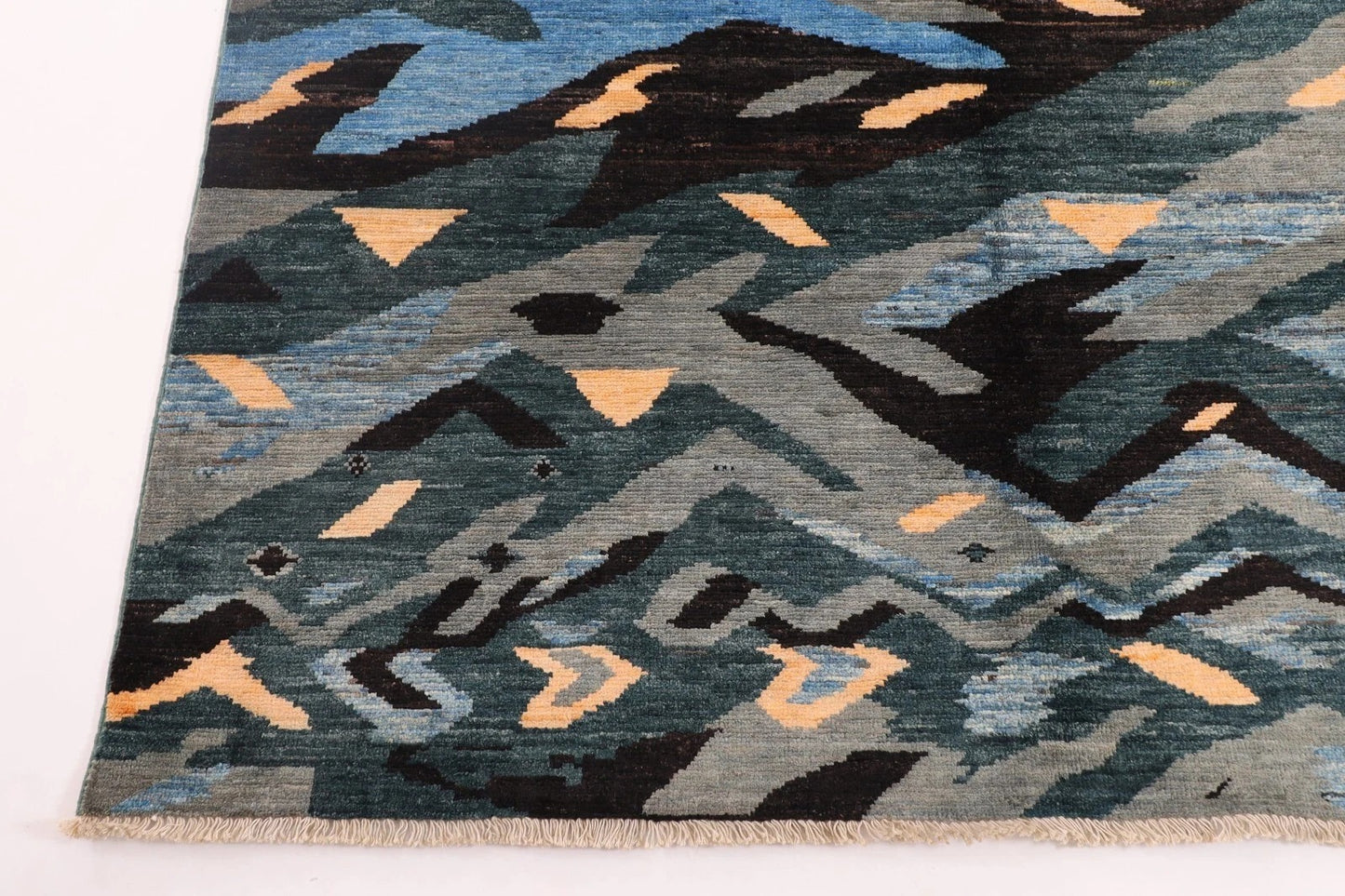 173 x 247 cm | Abstract Afghan Tribal Hand Knotted Veg Dye Wool Carpet