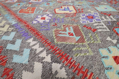 267 x 350 cm | Flat Weaved Afghan Tribal Hand Knotted Kilim