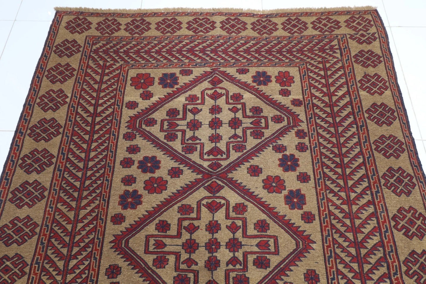 163 x 230 cm | Kilim Afghan Tribal Hand Knotted Veg Dye Wool Carpet