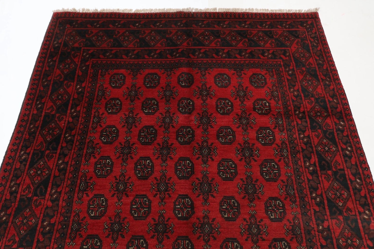 165 x 240 cm | Akja Bokhara Afghan Tribal Hand Knotted Veg Dye Wool Carpet