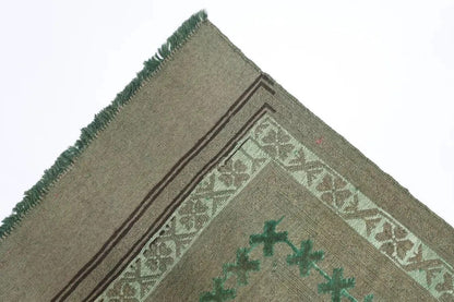 182 x 264 cm | Barjesta Flat Weaved Afghan Tribal Hand Knotted Over dye Wool Carpet Kilim