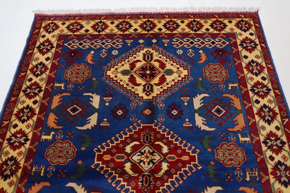 149 x 204 cm | Maranoce Afghan Tribal Hand Knotted Veg Dye Wool Carpet