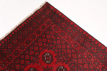 160 x 235 cm | Akja Bokhara Afghan Tribal Hand Knotted Veg Dye Wool Carpet