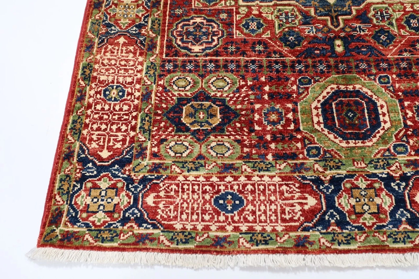 123 x 173 cm | Mamluk Afghan Tribal Hand Knotted Veg Dye Wool carpet