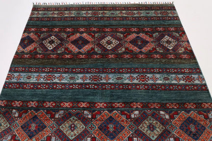 169 x 253 cm | Khorjun Afghan Tribal Hand Knotted Veg Dye Wool Carpet