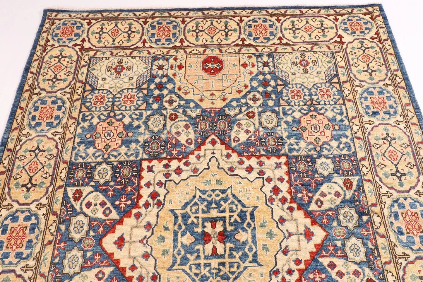 156 x 210 cm | Mamluk Afghan Tribal Hand Knotted Veg Dye Wool Carpet