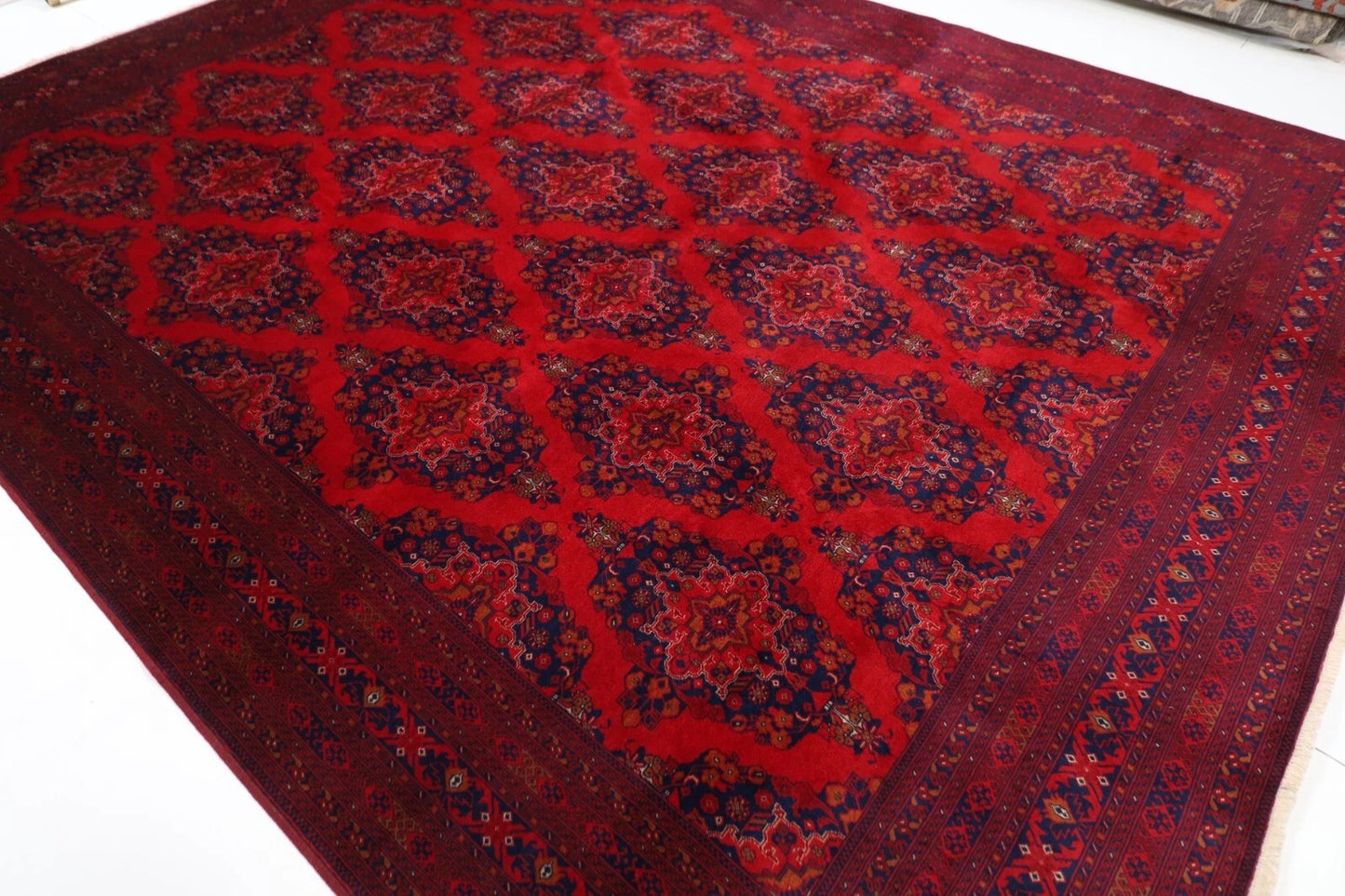 295 x 377 cm | Fine Belgic Afghan Tribal Hand Knotted Carpet