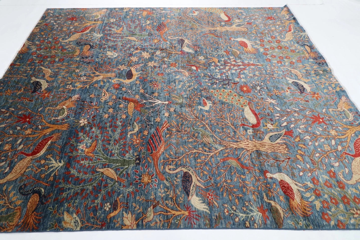 245 x 304 cm | Birds Afghan Tribal Hand Knotted Carpet