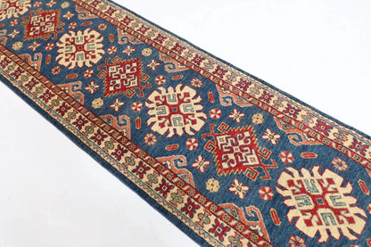 80 x 312 cm | Kazak Afghan Tribal Hand Knotted Wool Runner