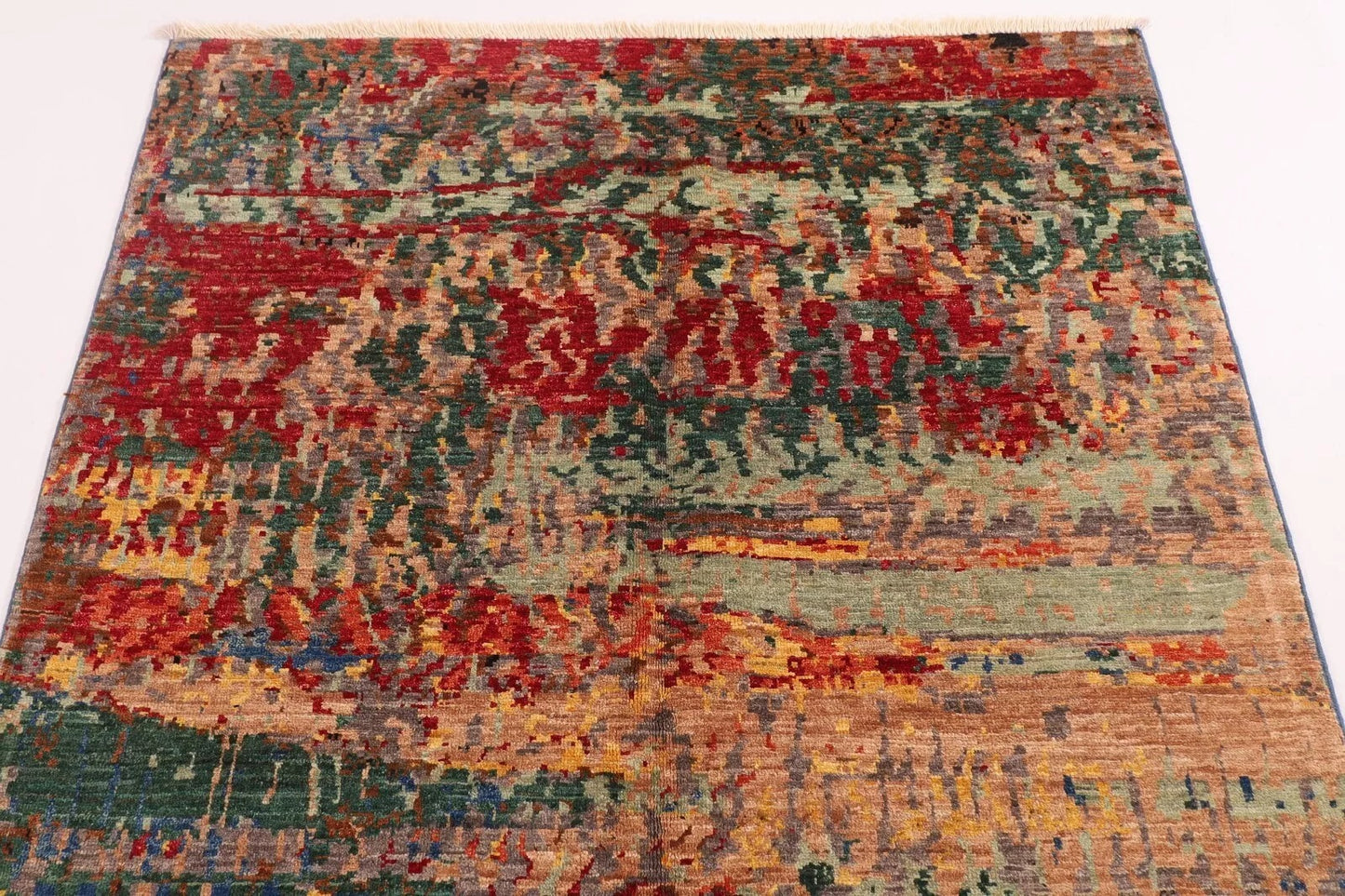 128 x 179 cm | Abstract Afghan Tribal Hand Knotted Veg Dye Wool carpet