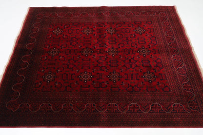 155 x 202 cm | Belgic Tribal Hand Knotted Veg Dye Wool Carpet