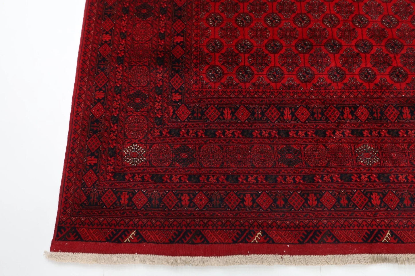 200 x 298 cm | Bokhara Afghan Tribal Hand Knotted Carpet