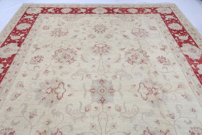 303 x 416 cm | Beige Chobi Afghan Tribal Hand Knotted Carpet