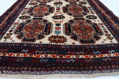 113 x 204 cm | Baluch Afghan Tribal Hand Knotted Veg Dye Wool carpet