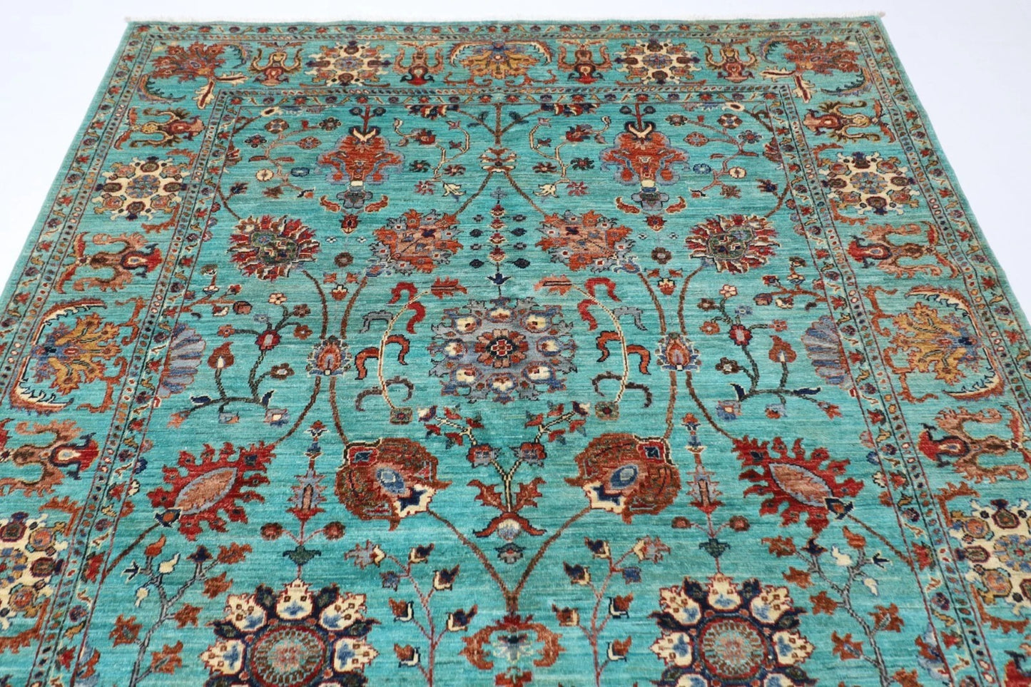200 x 294 cm | Sultani Turquoise Afghan Tribal Hand Knotted Carpet