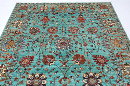200 x 294 cm | Sultani Turquoise Afghan Tribal Hand Knotted Carpet