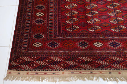 266 x 370 cm | Turkmen Bokhara Tribal Hand Knotted Carpet