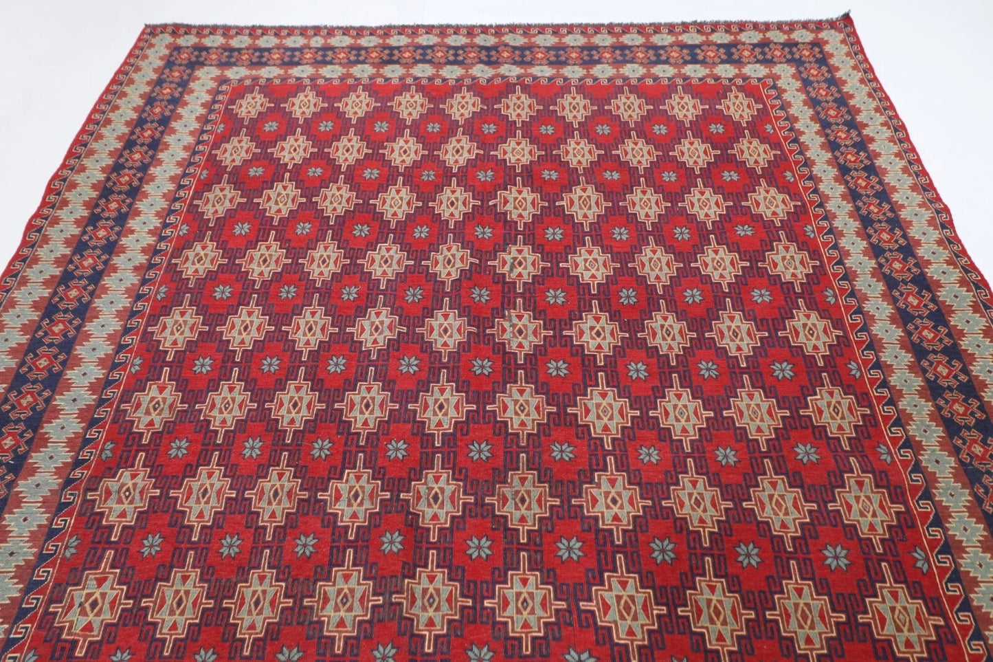 217 x 305 cm | Sumak Afghan Tribal Hand Knotted Kilim