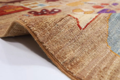189 x 271 cm | Landscape Gabbeh Animal Afghan Tribal Hand Knotted Veg Dye Wool Carpet