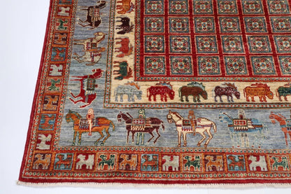 172 x 246 cm | Pazyryk Afghan Tribal Hand Knotted Veg Dye Wool Carpet
