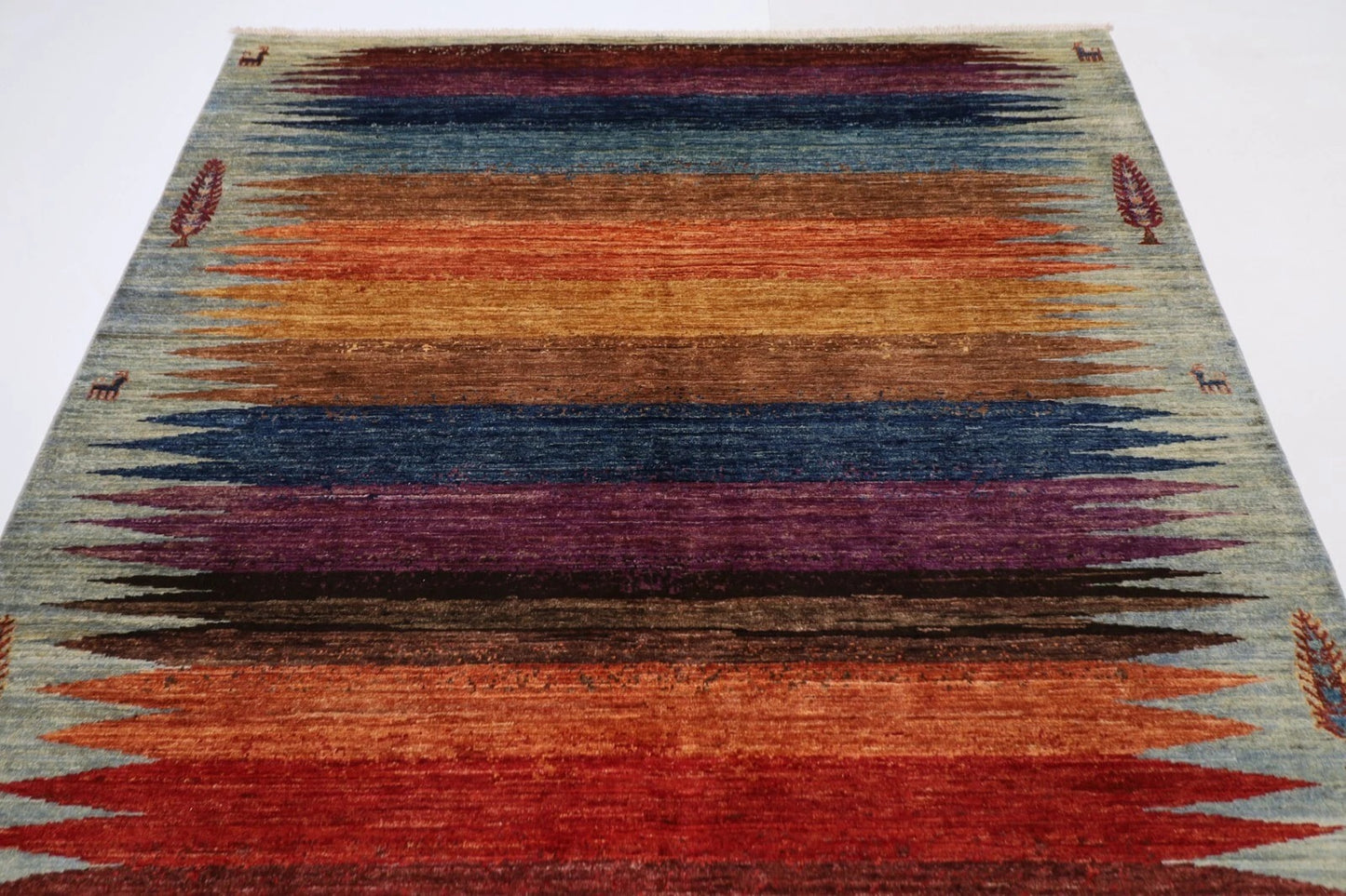 178 x 271 cm | Gabbeh Animal Afghan Tribal Hand Knotted Veg Dye Wool Carpet
