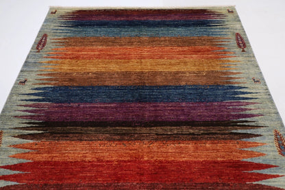 178 x 271 cm | Gabbeh Animal Afghan Tribal Hand Knotted Veg Dye Wool Carpet
