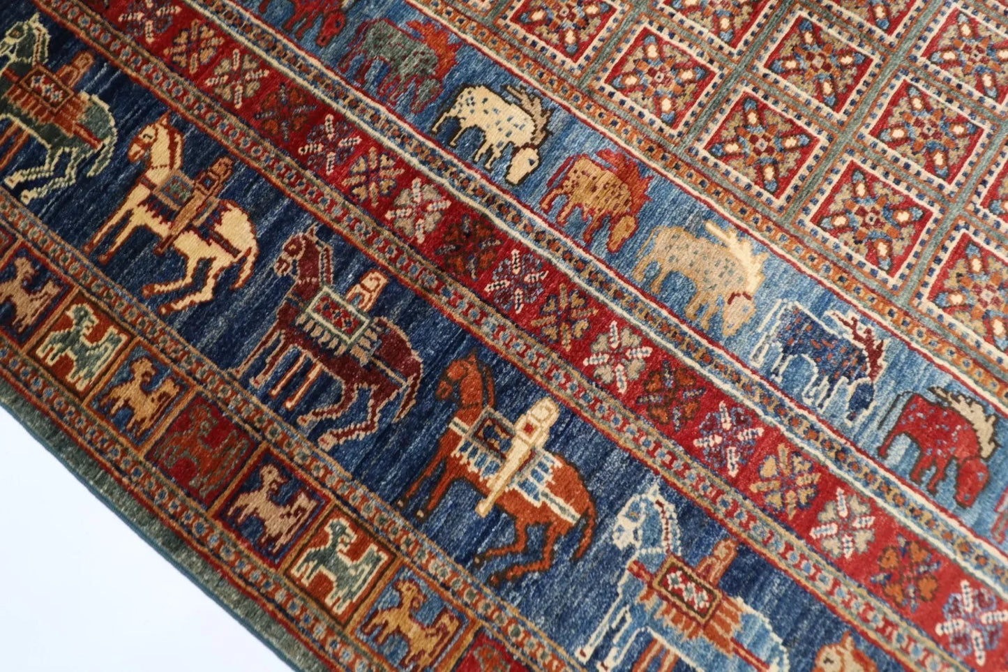 152 x 207 cm | Pazyryk Afghan Tribal Hand Knotted Veg Dye Wool carpet
