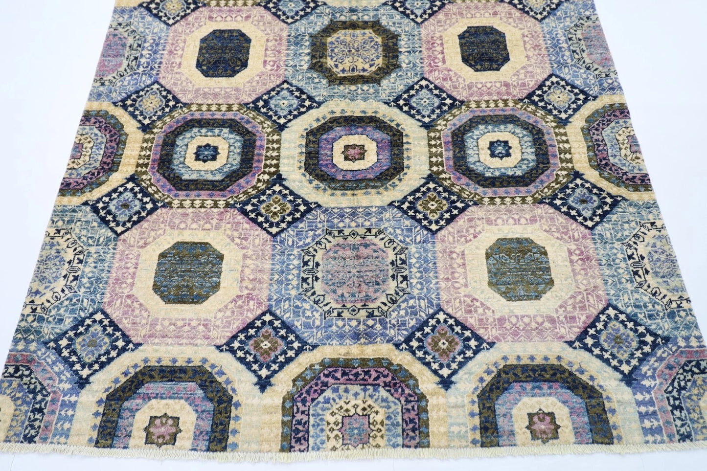 169 x246 cm | Mamluk Afghan Tribal Hand Knotted Veg Dye Wool Carpet