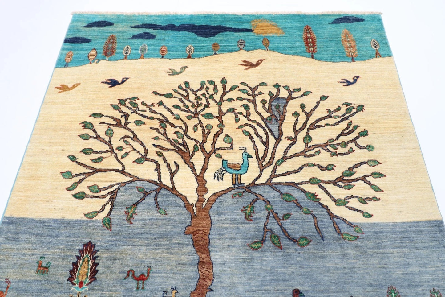 173 x242 cm | Afghan Tribal Hand Knotted Veg Dye Wool Carpet