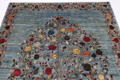 178 x 246 cm | Pomegranate Afghan Tribal Hand Knotted Veg Dye Wool Carpet