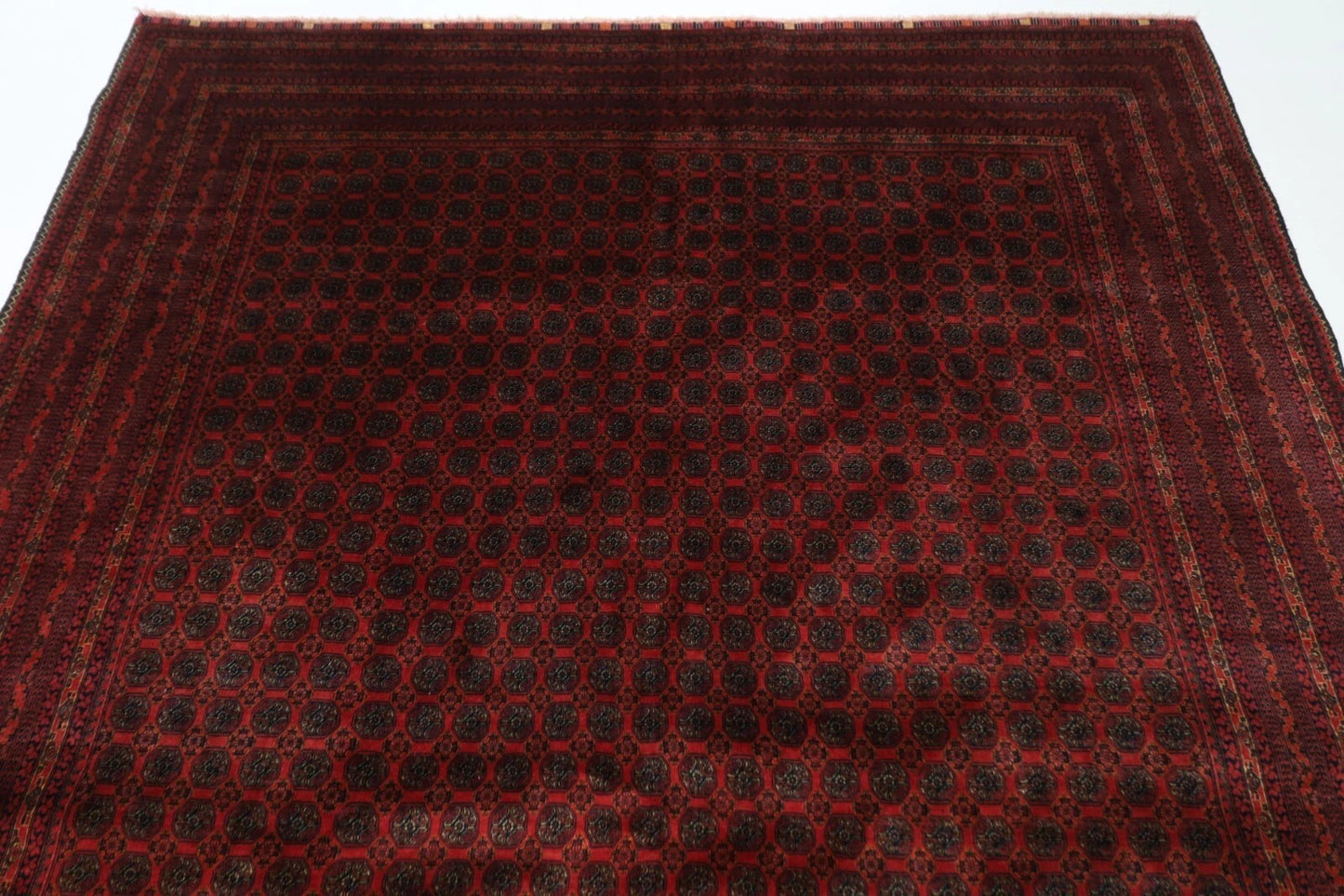 200 x 292 cm | Fine Mori Bokhara Afghan Tribal Hand Knotted Carpet