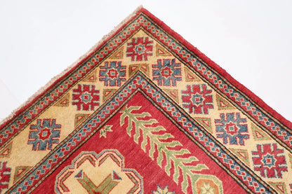 120 x 160 cm | Kazak Afghan Tribal Hand Knotted Veg Dye Wool carpet