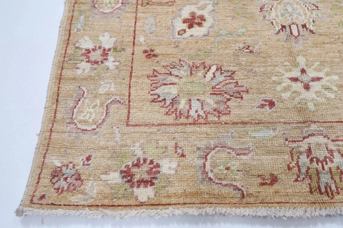 141 x 185 cm | Oushak Afghan Tribal Hand Knotted Veg Dye Wool Carpet