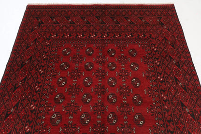 168 x 244 cm | Akja Bokhara Afghan Tribal Hand Knotted Veg Dye Wool Carpet