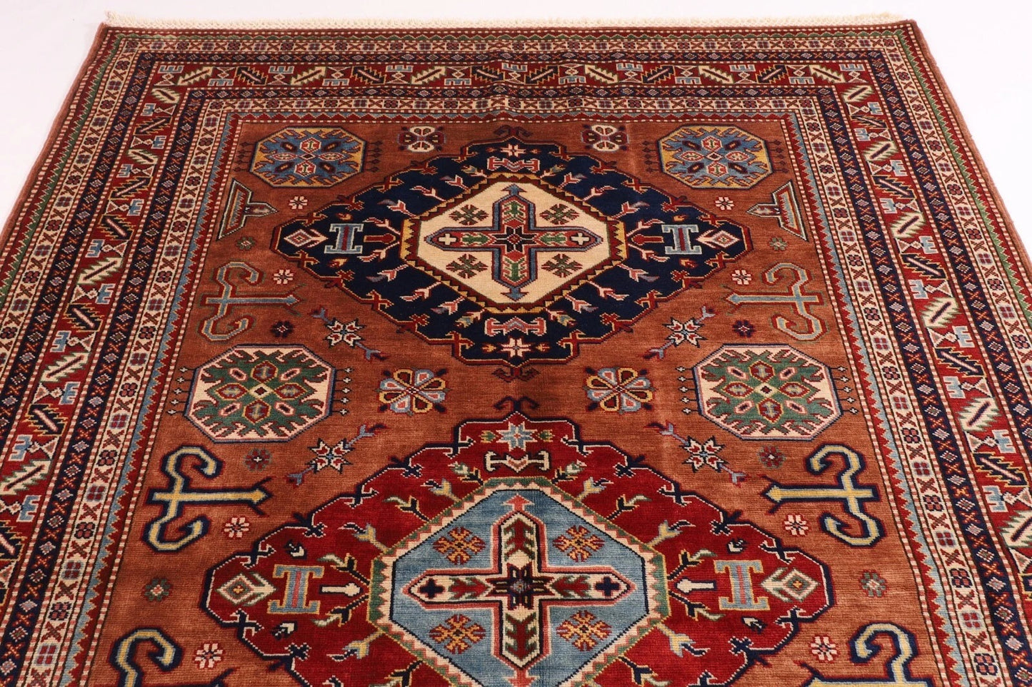 153 x 207 cm | Shirvan Afghan Tribal Hand Knotted Veg Dye Wool Carpet