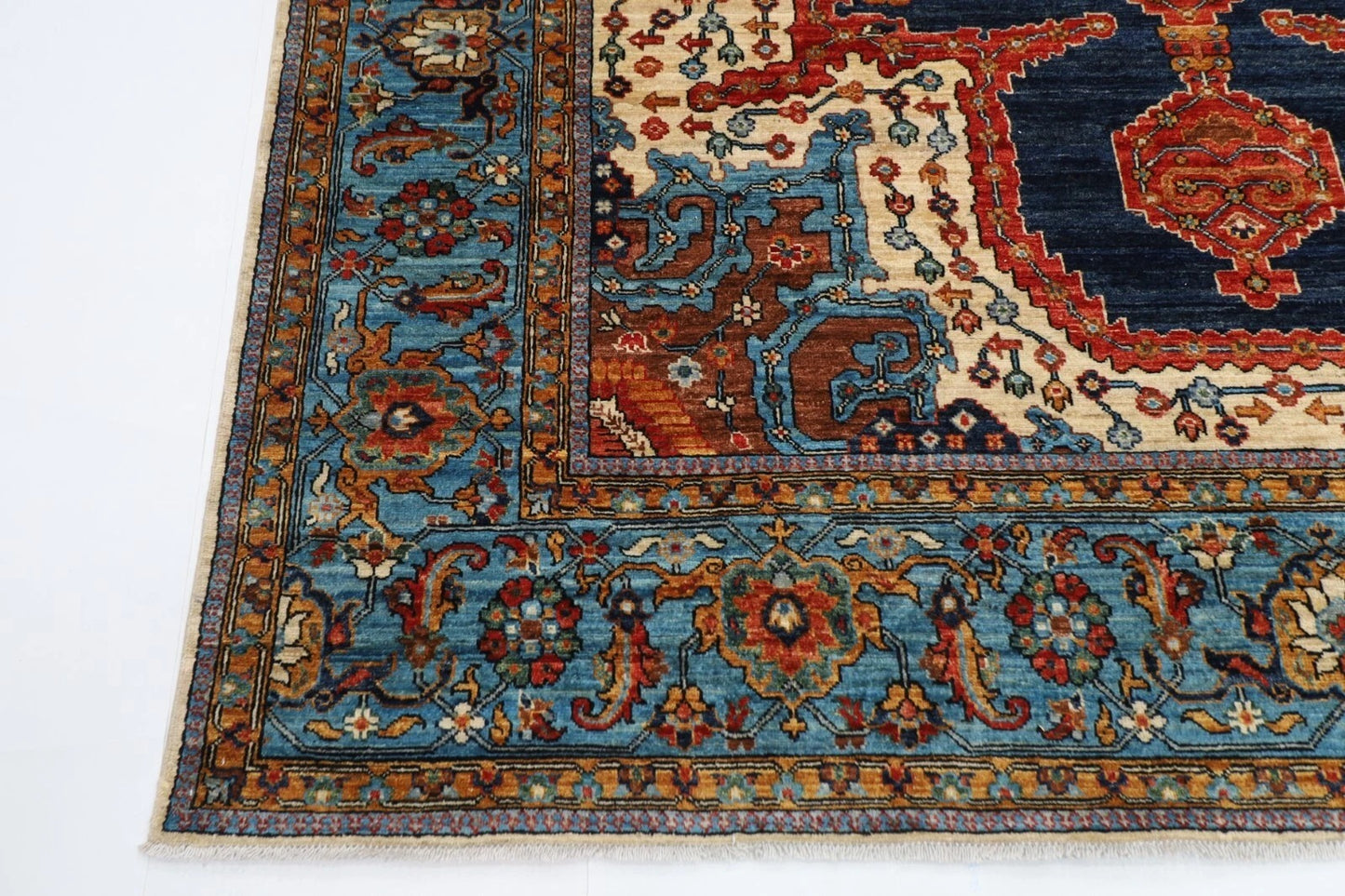 244 x 307 cm | Serapi Afghan Tribal Hand Knotted Carpet