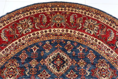 305 x 310 cm | Kazak Afghan Tribal Hand Knotted Wool Round Carpet