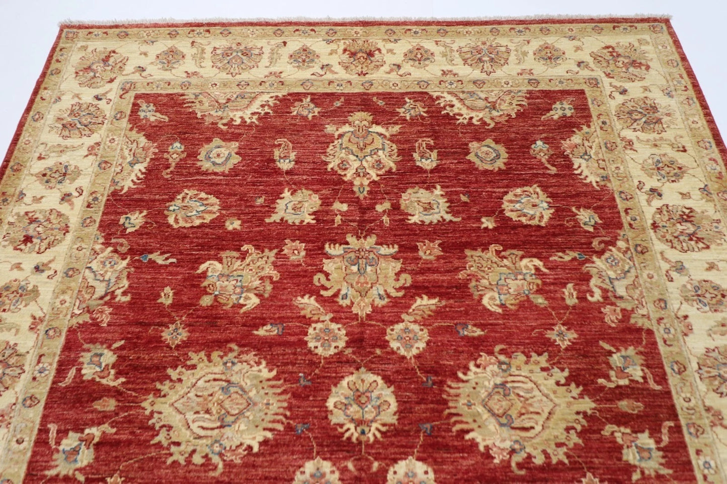 195 x 242 cm | Chobi Afghan Tribal Hand Knotted Veg Dye Wool Carpet