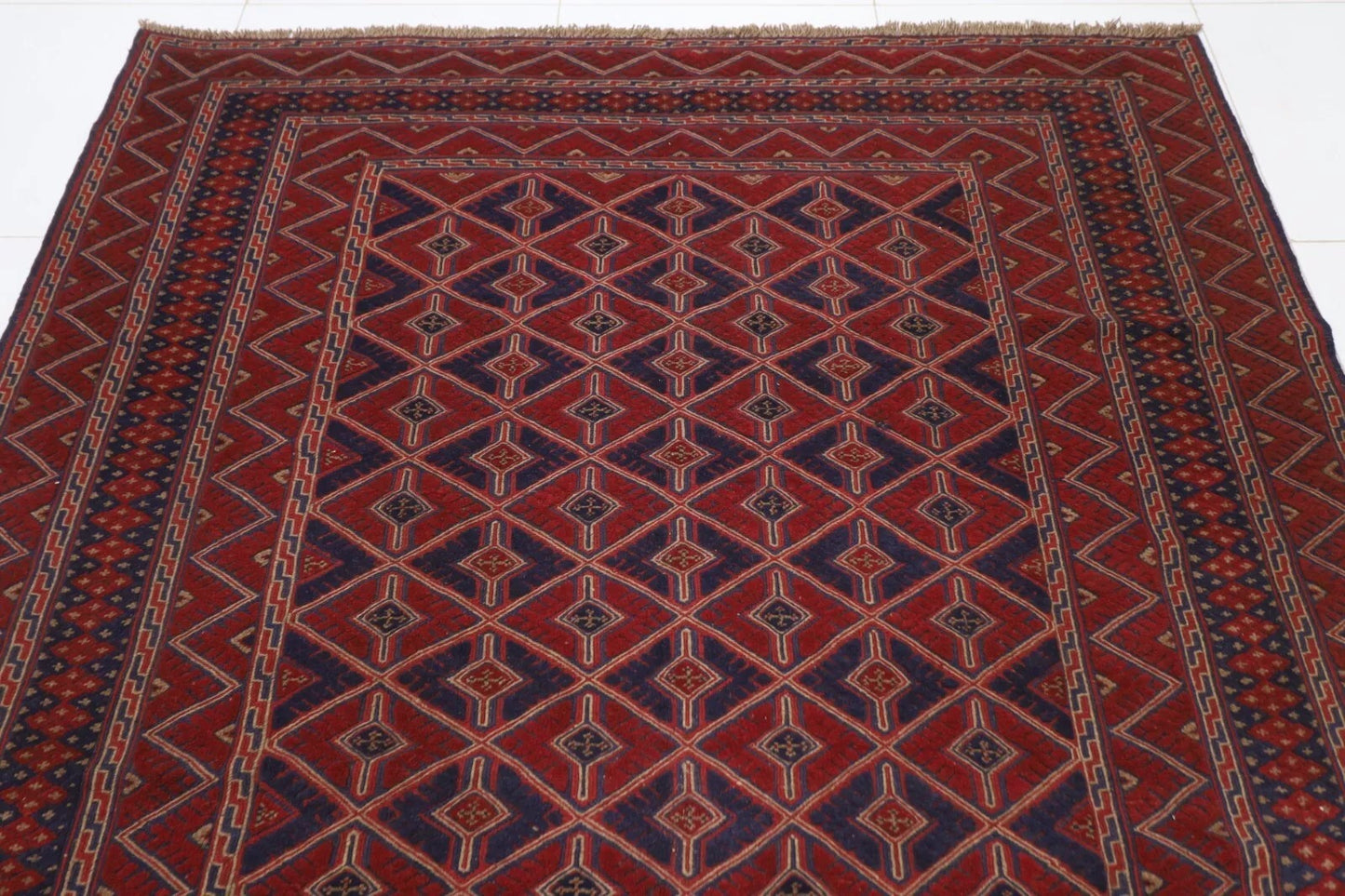 202 x 265 cm | Flat Weaved Carpet Kilim Afghan Tribal Hand Knotted Carpet