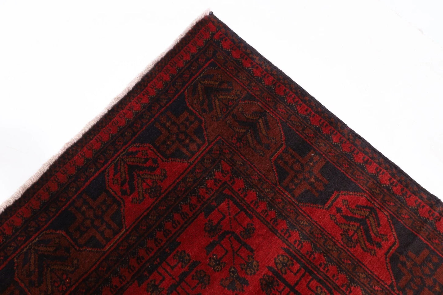 174 x 233 cm | Bokhara Afghan Tribal Hand Knotted Veg Dye Wool Carpet