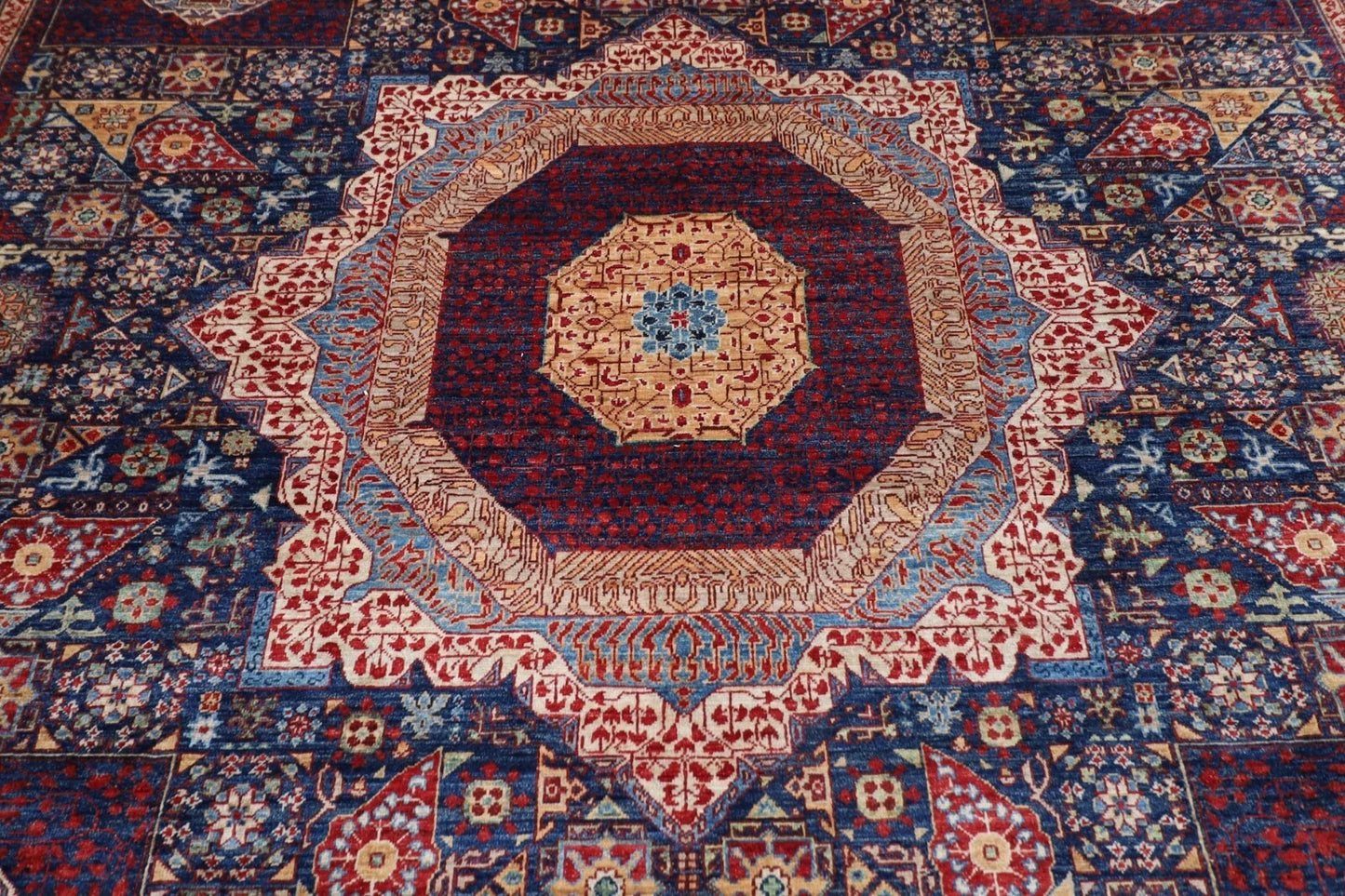 366 x 453 cm | Mamluk Afghan Tribal Hand Knotted Carpet