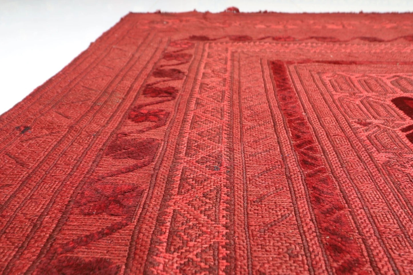 185 x 246 cm | Over Dye Afghan Tribal Hand Knotted Veg Dye Wool Carpet