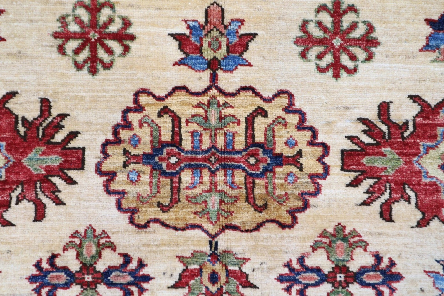 185 x 286 cm | Kazak Afghan Tribal Hand Knotted Carpet