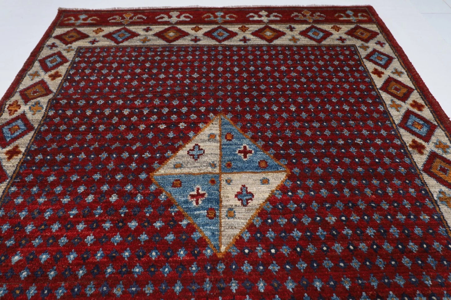 167 x 238 cm | Oushak Afghan Tribal Hand Knotted Veg Dye Wool Carpet