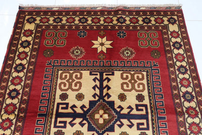 156 x 195 cm | Tribal Hand Knotted Veg Dye Wool Carpet